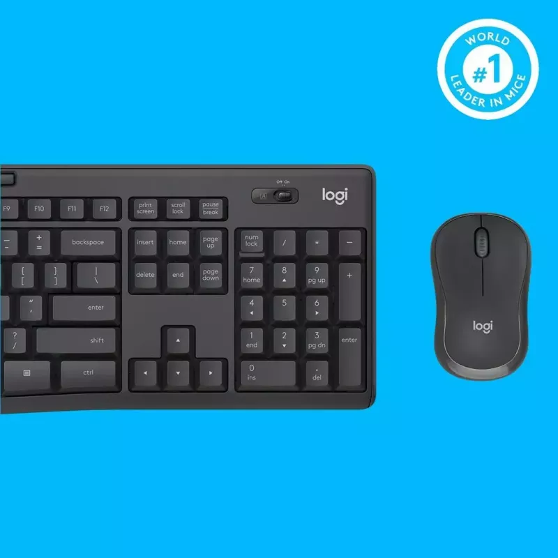 Combo tastiera e mouse wireless Logitech MK295 Silent RF Wireless QWERTY US International nero