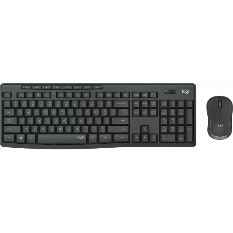 Combo tastiera e mouse wireless Logitech MK295 Silent RF Wireless QWERTY US International nero