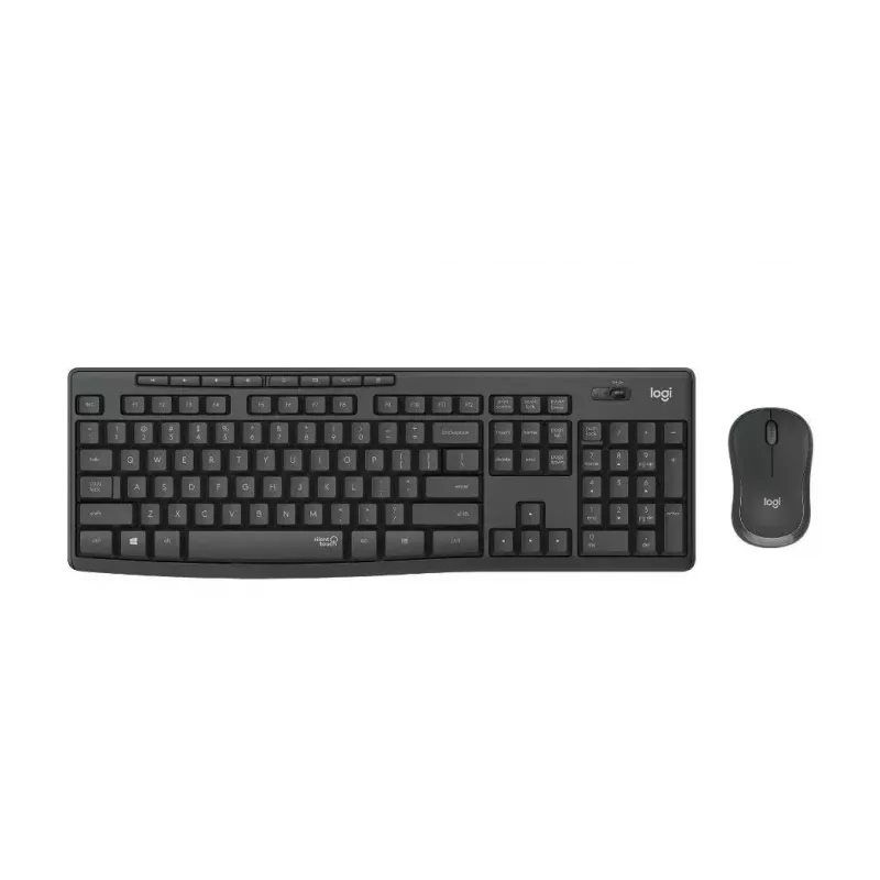 Combo tastiera e mouse wireless Logitech MK295 Silent RF Wireless QWERTY US International nero