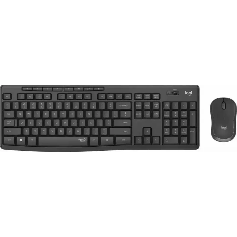 Combo tastiera e mouse wireless Logitech MK295 Silent RF Wireless QWERTY US International nero