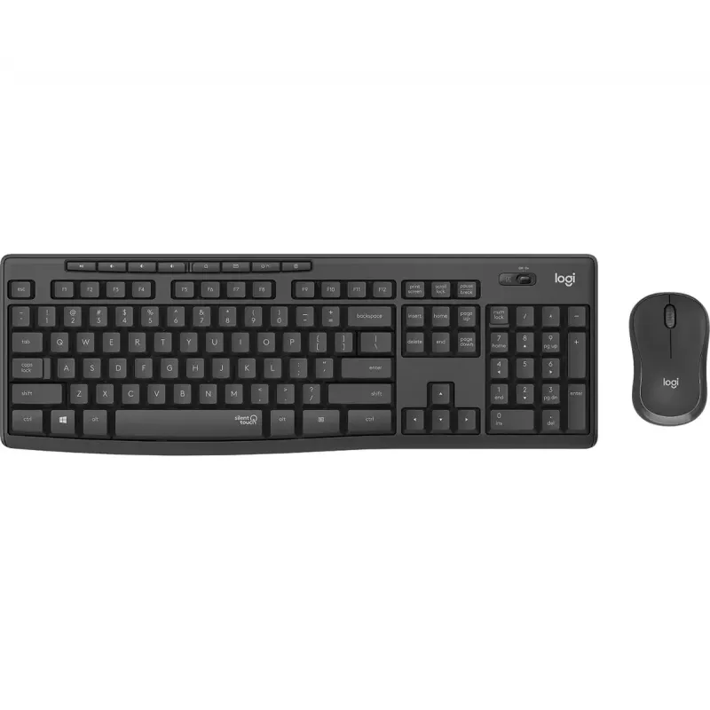 Combo tastiera e mouse wireless Logitech MK295 Silent RF Wireless QWERTY US International nero