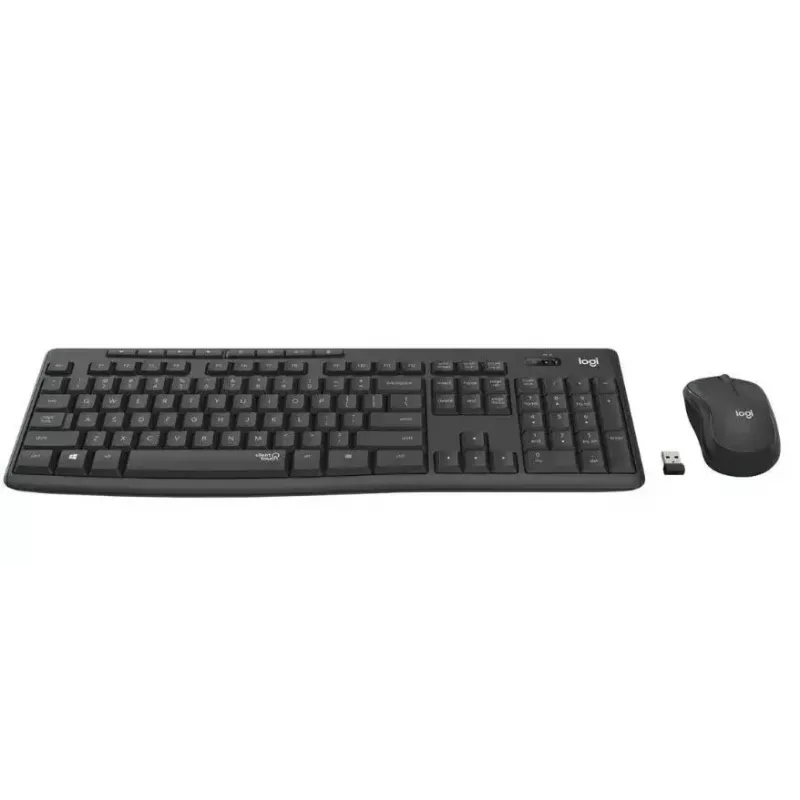 Combo tastiera e mouse wireless Logitech MK295 Silent RF Wireless QWERTY US International nero