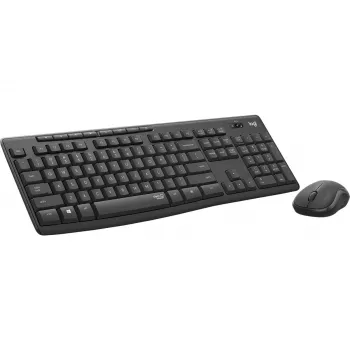 Combo tastiera e mouse wireless Logitech MK295 Silent RF Wireless QWERTY US International nero