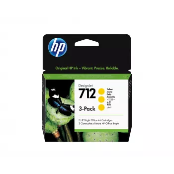 HP 712 confezione da 3 29 ml Giallo cartuccia d'inchiostro DesignJet