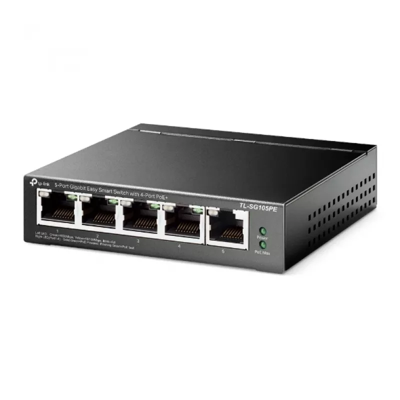 Switch TP-Link 5 porte Gigabit Easy Smart PoE con 4 porte PoE+