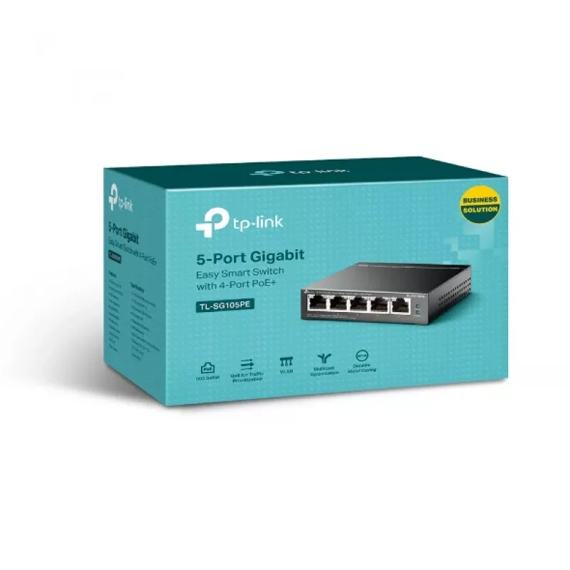 Switch TP-Link 5 porte Gigabit Easy Smart PoE con 4 porte PoE+