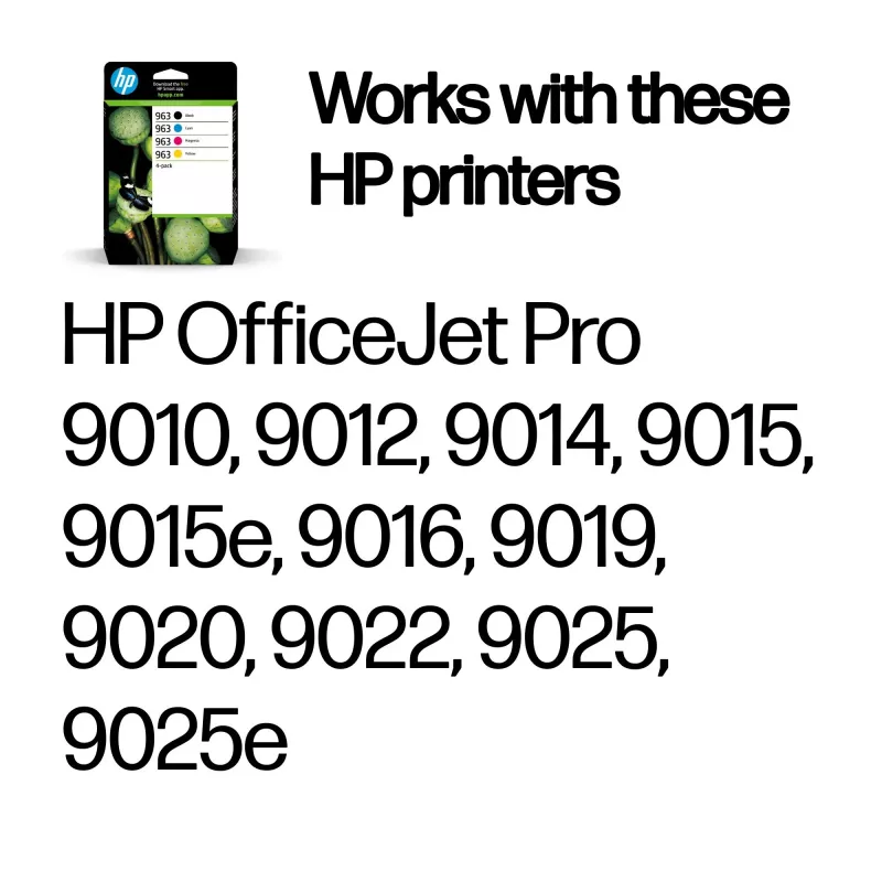 HP 963 confezione da 4 Nero/Ciano/Magenta/Giallo cartucce d'inchiostro originali