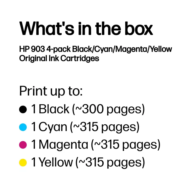 HP 903 confezione da 4 Nero/Ciano/Magenta/Giallo cartucce d'inchiostro originali
