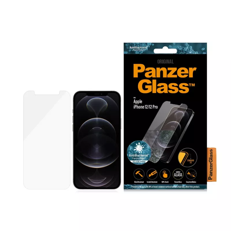 PanzerGlass ® Pellicola protettiva per display iPhone 12 | 12 Pro | Adattamento standard