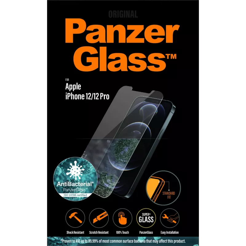 PanzerGlass ® Pellicola protettiva per display iPhone 12 | 12 Pro | Adattamento standard