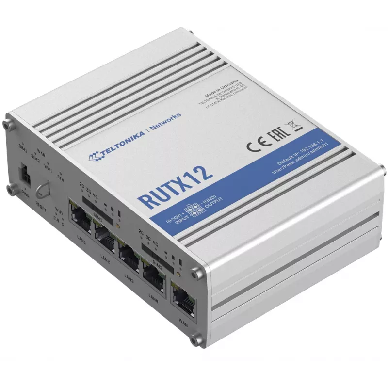 TELTONIKA Rutx12 Router industriale 4G LTE CAT6 Dualband Wi-Fi