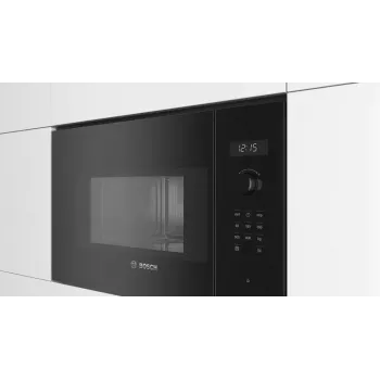 Microonde da incasso solo Bosch Serie 6 BFL524MB0 — 800 W, 20 L, Grill, Touch e manopola, nero