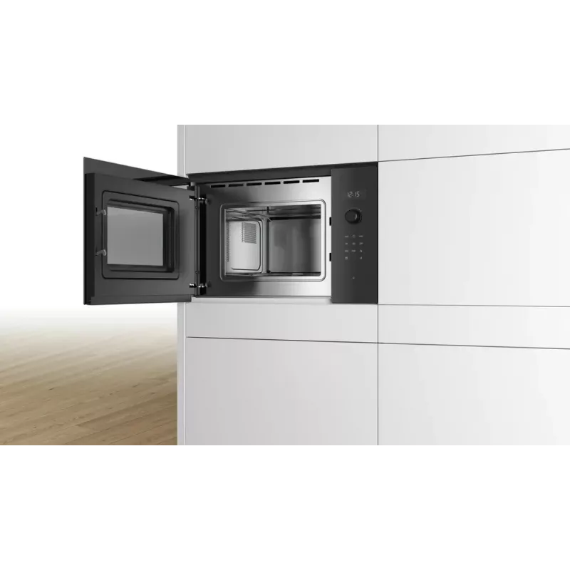 Microonde da incasso solo Bosch Serie 6 BFL524MB0 — 800 W, 20 L, Grill, Touch e manopola, nero