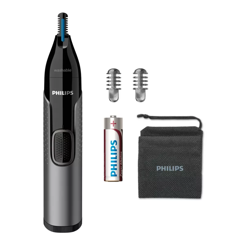 Philips Serie 3000 Trimmer per naso Serie 3000 NT3650/16 trimmer lavabile per naso, orecchie e sopracciglia con 2 accessori pettine