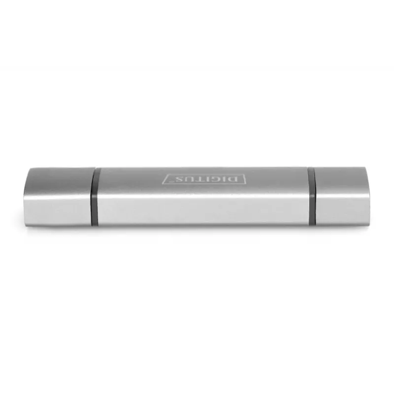 DIGITUS Combo Card Reader Hub (USB-C+USB 3.0) 1x SD, 1x MicroSD, 1x USB 3.0, grigio