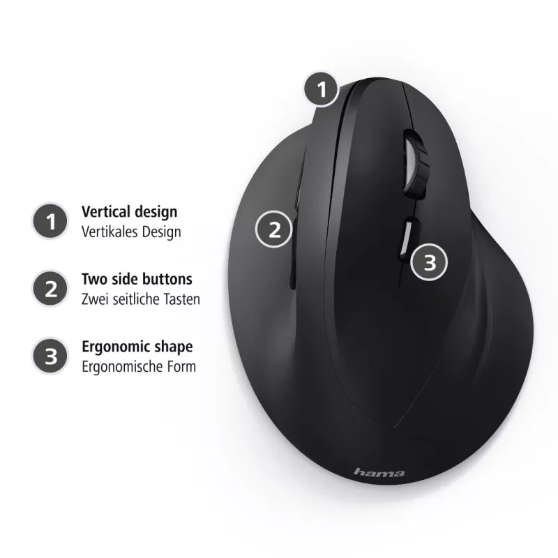 Hama EMC-500 mouse da ufficio per destrorsi USB Type-A ottico 1800 DPI