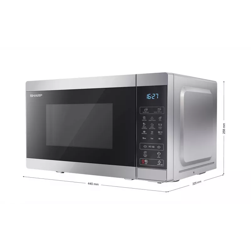 Forno a microonde Sharp YC-MG02E-S nero, acciaio combinato da appoggio 20 l 800 W