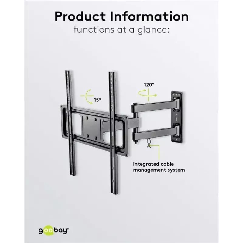 Supporto TV da parete Goobay Basic FULLMOTION M 35 kg 32-55