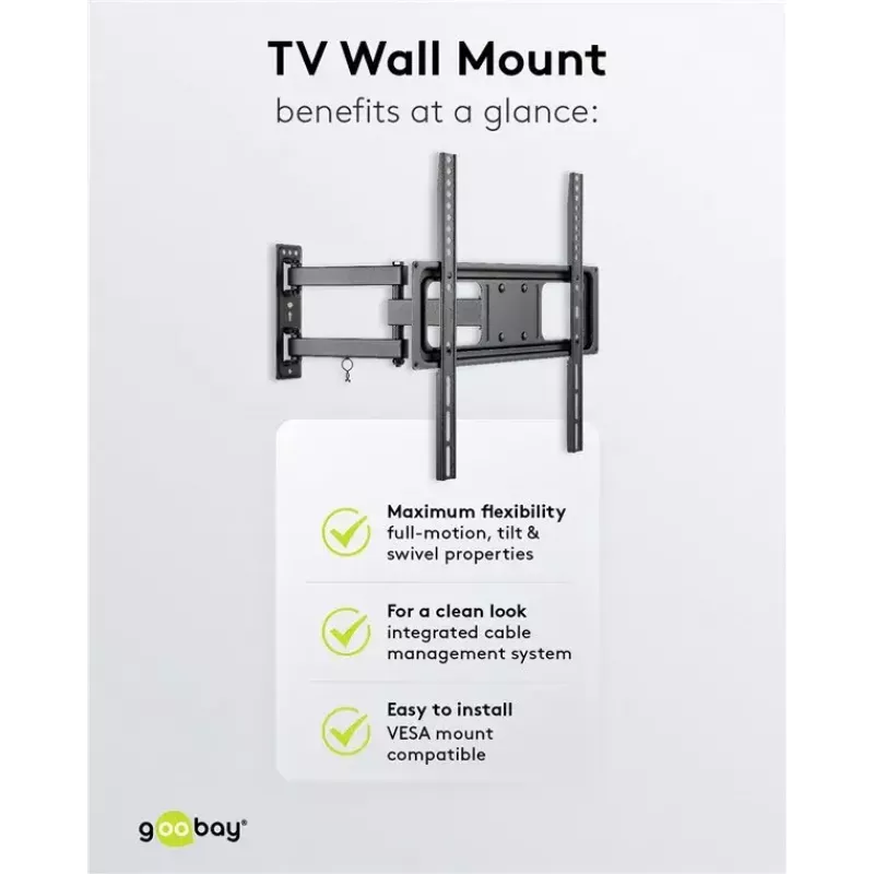 Supporto TV da parete Goobay Basic FULLMOTION M 35 kg 32-55