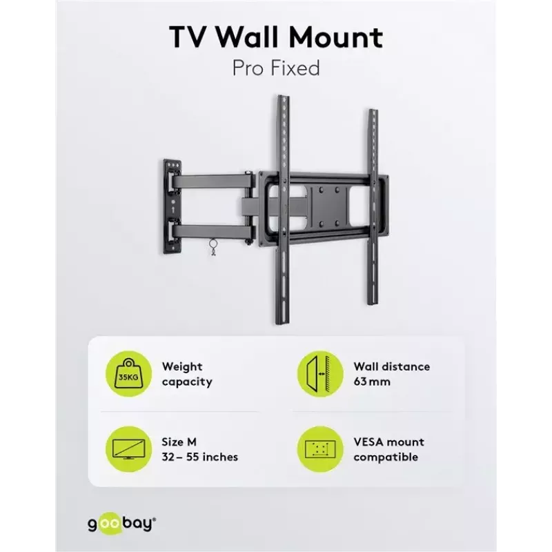 Supporto TV da parete Goobay Basic FULLMOTION M 35 kg 32-55