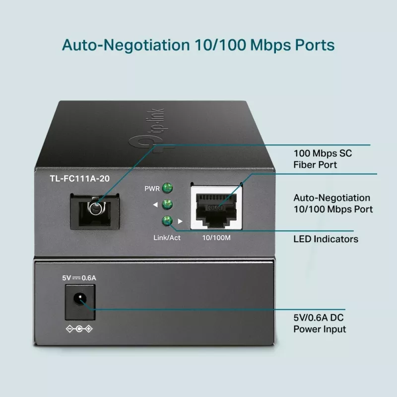 Convertitore multimediale TP-Link 10/100 Mbps WDM