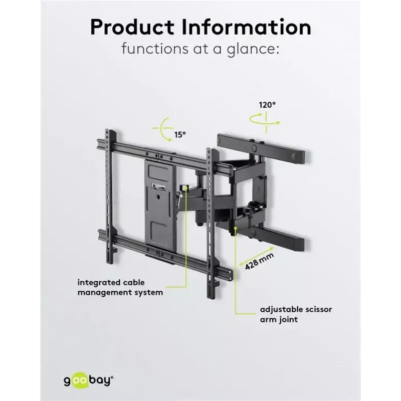 Supporto TV da parete Goobay Pro FULLMOTION (L) 60 kg 37–70
