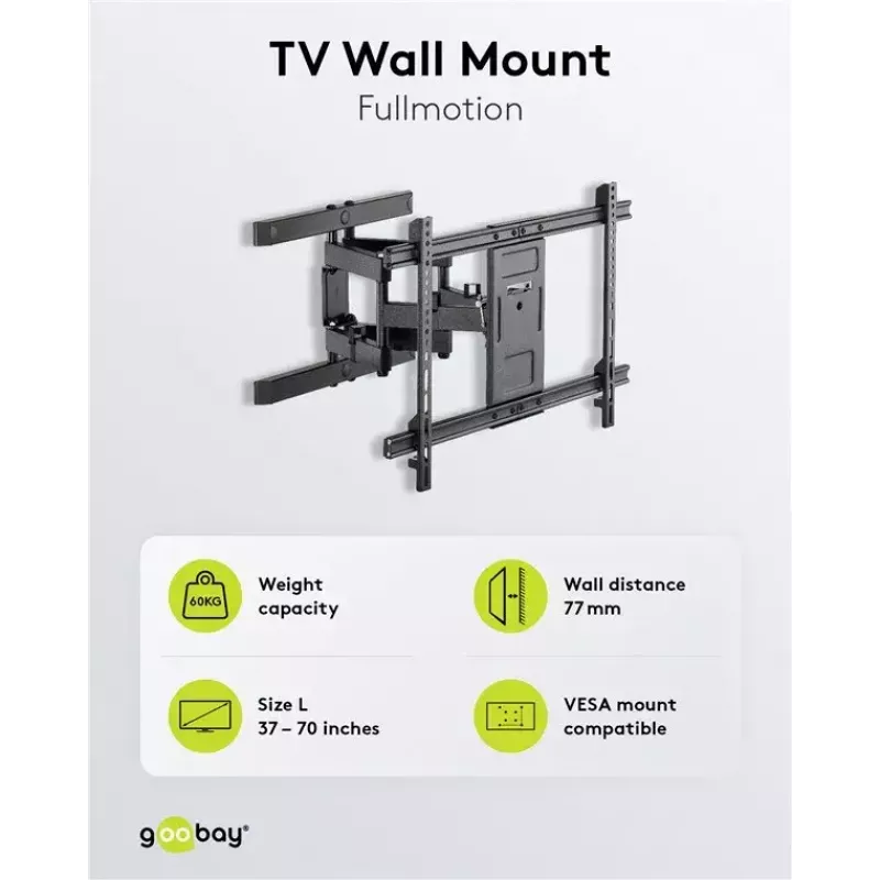 Supporto TV da parete Goobay Pro FULLMOTION (L) 60 kg 37–70