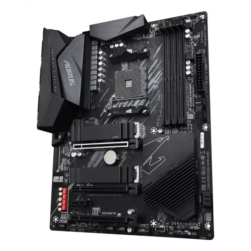 Scheda madre GIGABYTE B550 AORUS ELITE AX V2 ATX, AMD B550, Socket AM4, DDR4, 4 DIMM, Wi-Fi 6E, LAN 2.5Gb