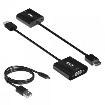 CLUB3D CAC-1302 Adattatore cavo video 0,5 m HDMI Type-A (standard) VGA (D-Sub) nero