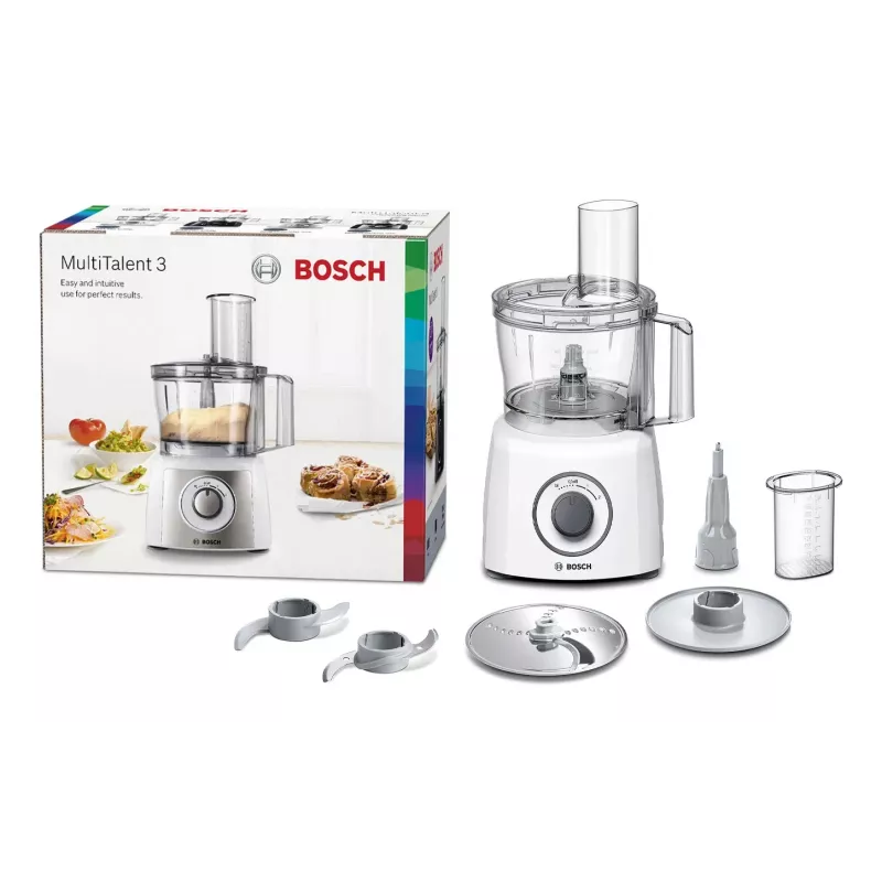 Robot da cucina Bosch MCM3100W — 800 W, ciotola da 2,3 L, 2 velocità, turbo, bianco