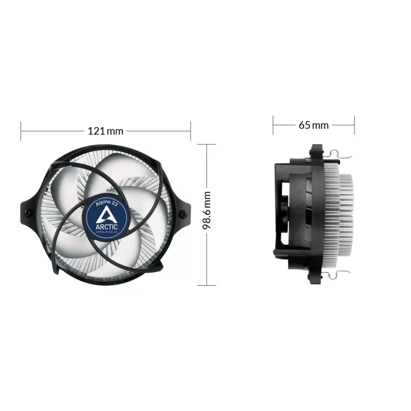 ARCTIC Alpine 23 - dissipatore CPU AMD compatto Air cooler 9 cm alluminio, nero 1 pz.