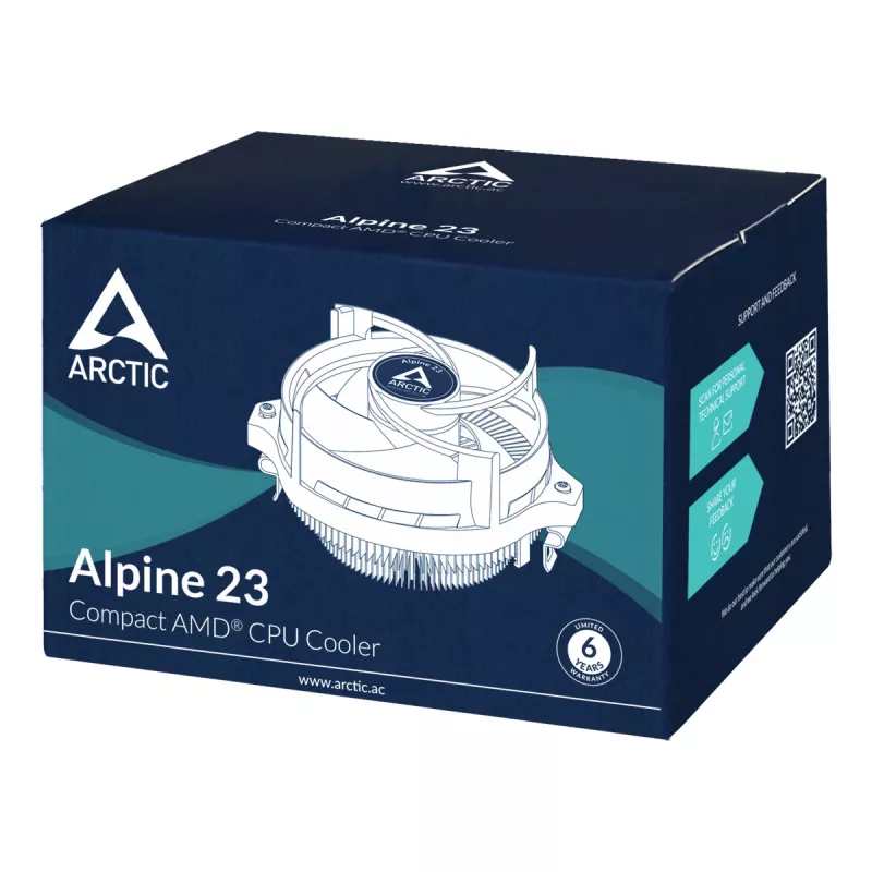 ARCTIC Alpine 23 - dissipatore CPU AMD compatto Air cooler 9 cm alluminio, nero 1 pz.