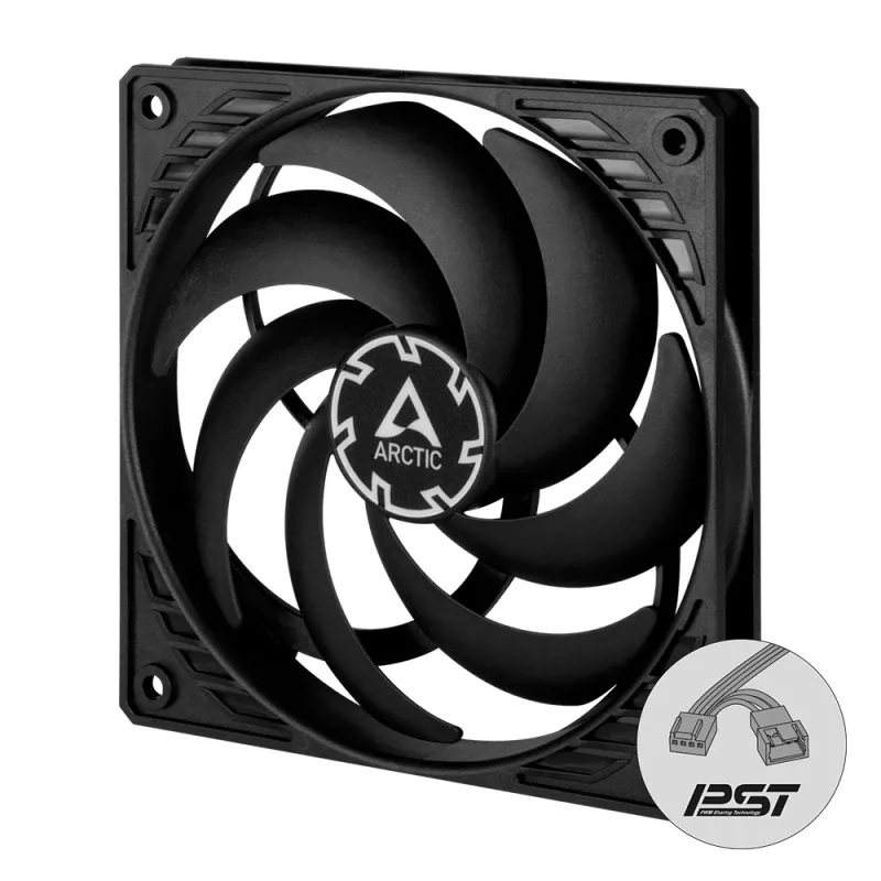 ARCTIC P12 Slim PWM PST ventola 120 mm ottimizzata per la pressione con cavo a Y integrato
