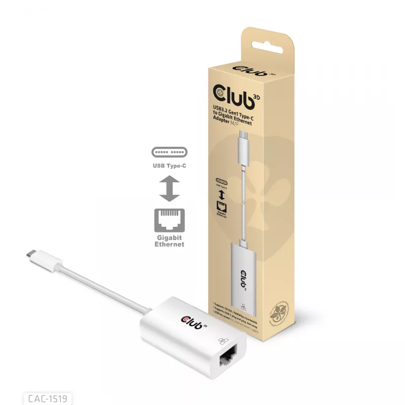 Adattatore USB3.2 Gen1 Type-C a Gigabit Ethernet CLUB3D CAC-1519