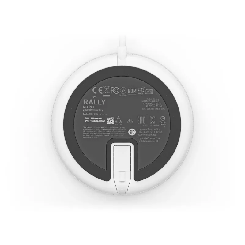 Logitech Rally Mic Pod, bianco