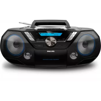 Philips CD Soundmachine AZB798T/12, analogico e digitale, DAB, DAB+, FM, lettore, CD, CD-R, CD-RW, riavvolgimento rapido, avanzamento rapido, avanti, indietro, programma, ripetizione, riproduzione casuale, 12 W