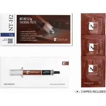 Pasta termica Noctua NT-H2, pasta per dissipatori, 3,5 g – grigio, temperatura di esercizio -50–200 °C, densità 2,81 g/cm³, volume 1,2 ml