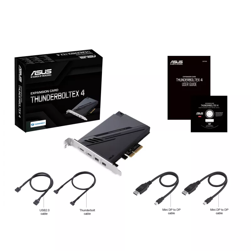 ASUS ThunderboltEX 4 scheda/adattatore di interfaccia interno Mini DisplayPort, PCIe, Thunderbolt, USB 2.0, USB 3.2 Gen 2 (3.1 Gen 2)
