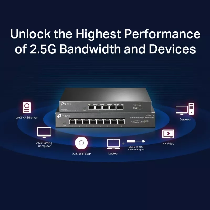 Switch non gestito TP-Link TL-SG108-M2 8 porte 2.5G desktop