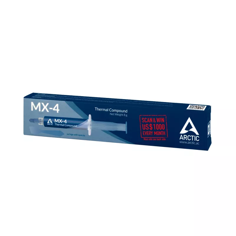 ARCTIC MX-4 Highest Performance Thermal Compound, pasta termica, 2,5 g/cm³, blu, 8 g, 1 pz., 128 mm