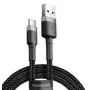 Cavo di ricarica rapida BASEUS Cafule intrecciato - USB Type-A a Type-C 2A - 3m - grigio/nero (nylon)