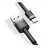 Cavo di ricarica rapida BASEUS Cafule intrecciato - USB Type-A a Type-C 2A - 3m - grigio/nero (nylon)