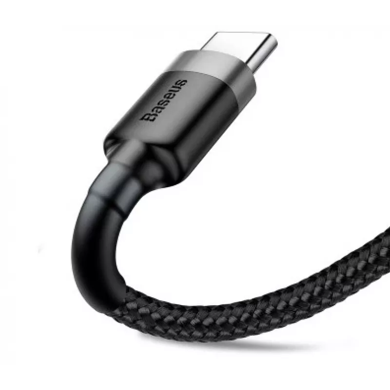Cavo di ricarica rapida BASEUS Cafule intrecciato - USB Type-A a Type-C 2A - 3m - grigio/nero (nylon)