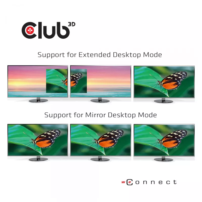 CLUB3D USB Type-C 3.2 Gen1 Triple Display Dynamic PD Charging Dock 100W PD alimentatore