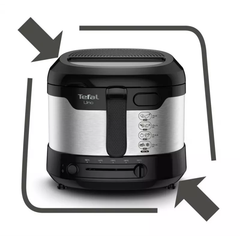 Friggitrice singola Tefal Uno FF215D 1,8 L a sé stante 1600 W friggitrice nero, acciaio inox