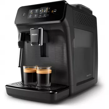 Macchina per espresso Philips EP1220/00 – completamente automatica, serbatoio acqua 1,8 l, contenitore chicchi 275 g, 15 bar, macinacaffè in ceramica, 12 impostazioni di macinatura, nero