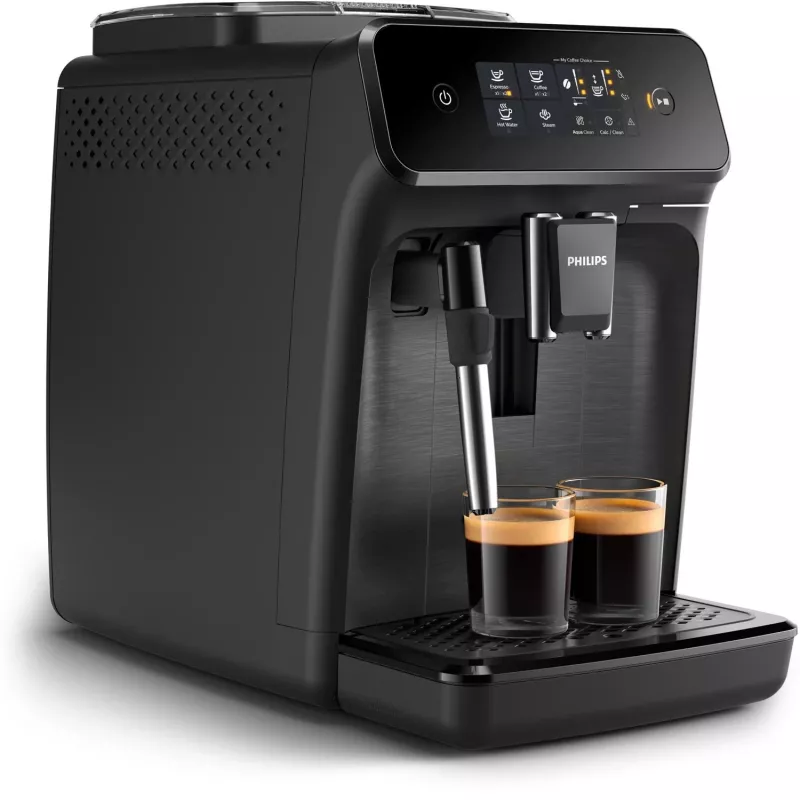 Macchina per espresso Philips EP1220/00 – completamente automatica, serbatoio acqua 1,8 l, contenitore chicchi 275 g, 15 bar, macinacaffè in ceramica, 12 impostazioni di macinatura, nero