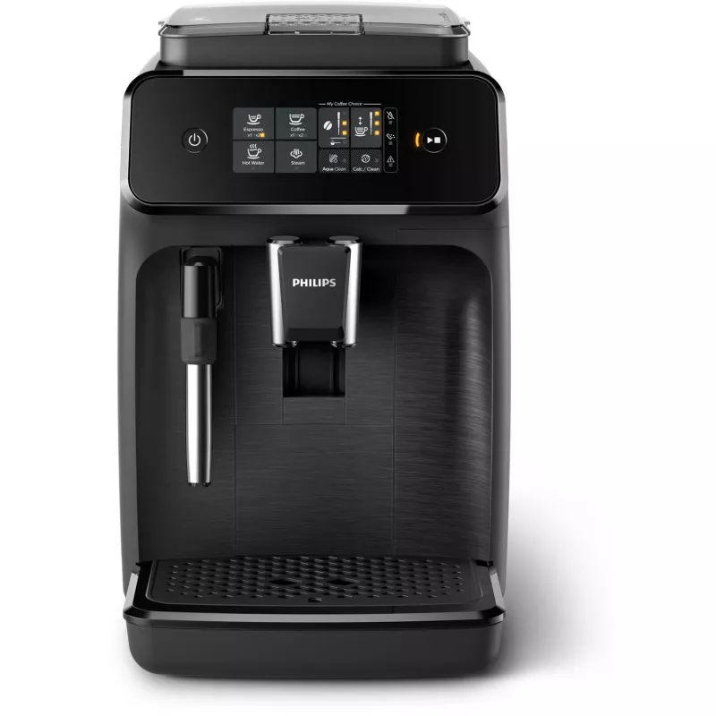Macchina per espresso Philips EP1220/00 – completamente automatica, serbatoio acqua 1,8 l, contenitore chicchi 275 g, 15 bar, macinacaffè in ceramica, 12 impostazioni di macinatura, nero