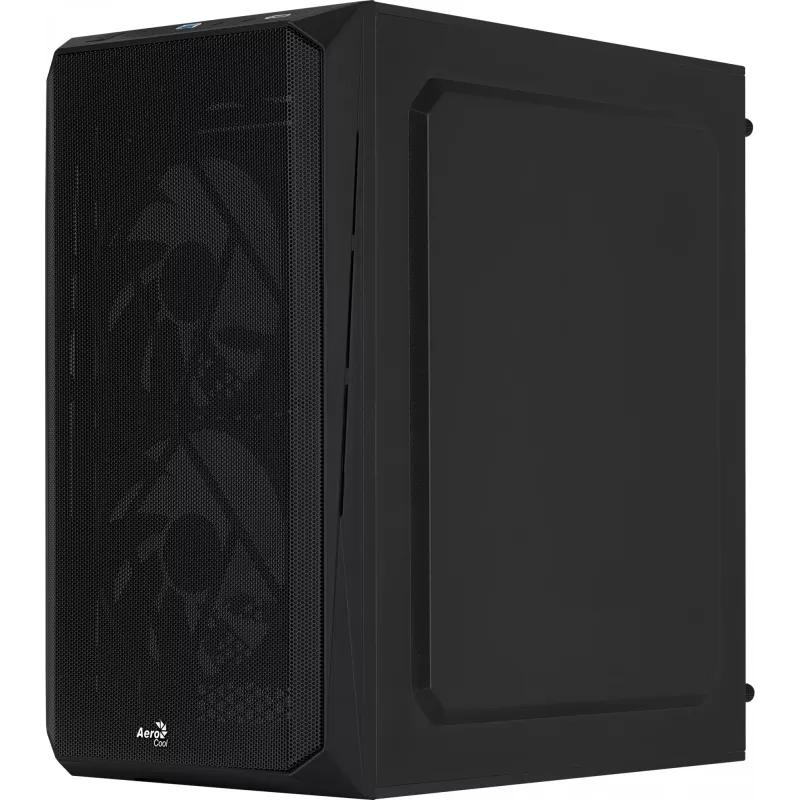 Case PC AEROCOOL CS107V2 Mini Tower — nero, microATX/Mini-ITX, 2 ventole 120mm, 1 alloggiamento 3,5 pollici + 2 alloggiamenti 2,5 pollici