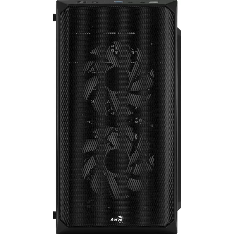 Case PC AEROCOOL CS107V2 Mini Tower — nero, microATX/Mini-ITX, 2 ventole 120mm, 1 alloggiamento 3,5 pollici + 2 alloggiamenti 2,5 pollici